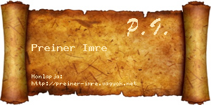 Preiner Imre névjegykártya