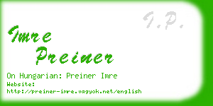 imre preiner business card